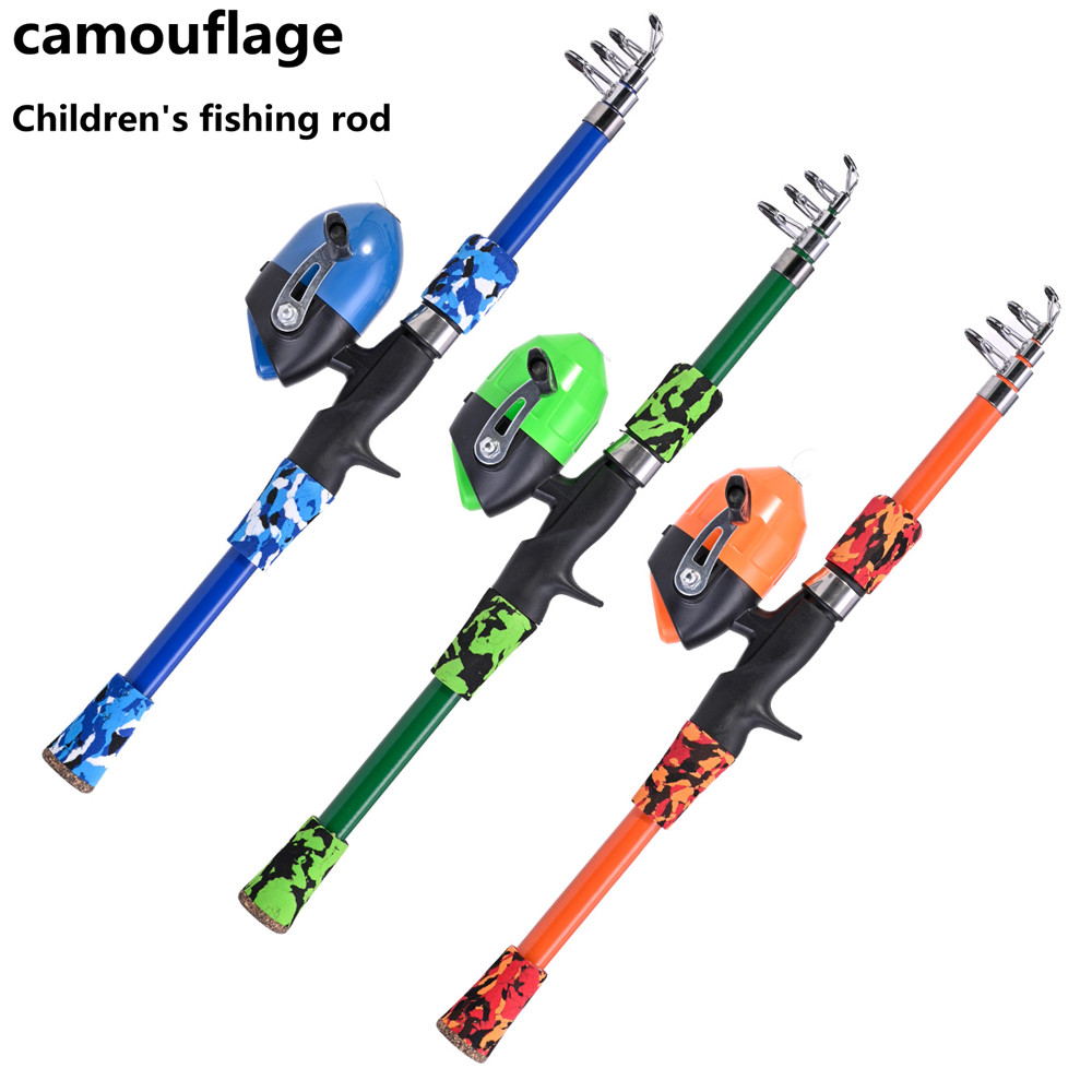 Fishing Rod Ice - Taşınabilir teleskopik kamuflaj çocuk olta dönen